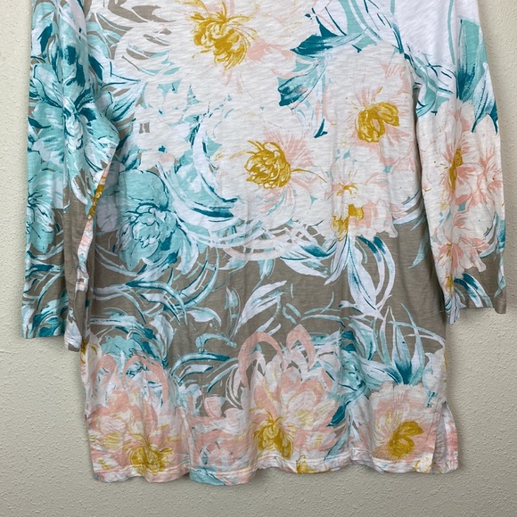 Chico's | Golden Autumn Asymmetrical Tunic Blouse 1 (M/8) - Picture 3 of 8